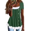 Womens Summer Casual T Shirt With Button Details And Cotton Fabric For Office Wear