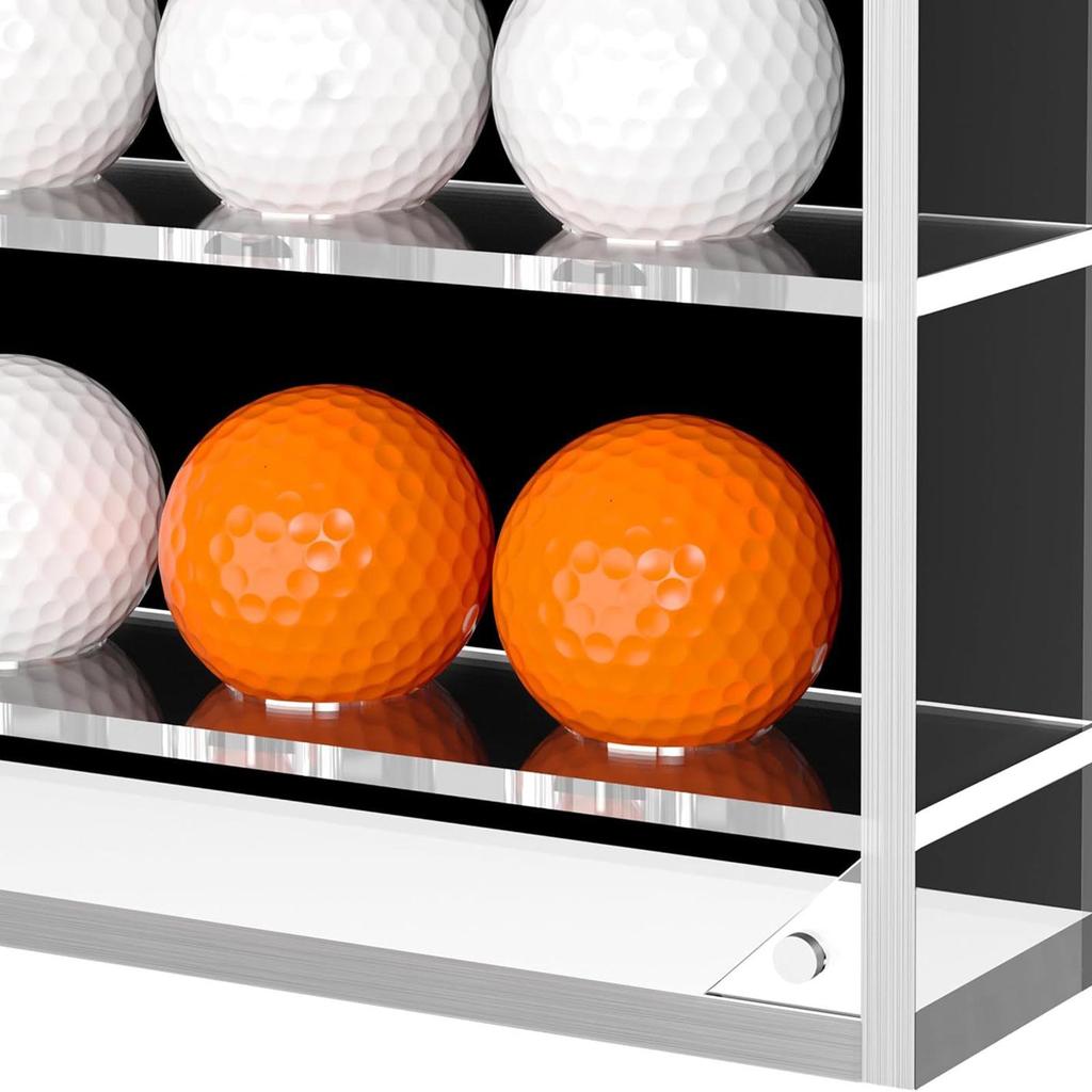Golf Ball Display Case Cabinet with Door, Wall-Mounted for , Dustproof, Holds 25 Balls,