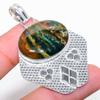 Bloodstone Gemstone Handmade 925 Sterling Silver Jewelry Pendant 2.25"