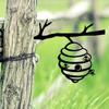 1pc Add a Magical Touch To Your Garden with This Metal Bee Hive Stake Branch Goblin Silhouette Iron Art Decor