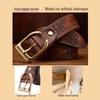 Genuine Leather Thickened Retro Cowhide Men's Belt - Handmade, Embossed, Casual, Versatile Jeans Waistband