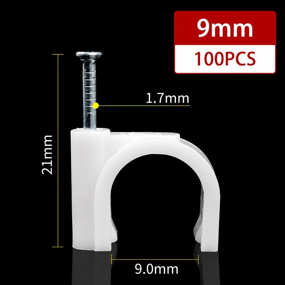 100Pcs Steel Nails Cable Clips 4-20mm Cable Tacks Durable Nail In Cable Clips  for Ethernet Cable