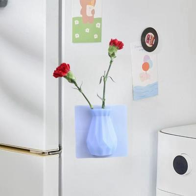Heiß 5,9 Zoll Wandmontierte Vase Silikon Selbstklebend Magischer Aufkleber Vase Keine Spur Wiederverwendbar Dekorative Vase Hydroponik