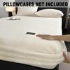 Coral Fleece Bed Cover Fitted Bed Sheets Soft Elastic Adjustable Bedspread Mattress Cover Protector Winter Keep Warm 1Pc