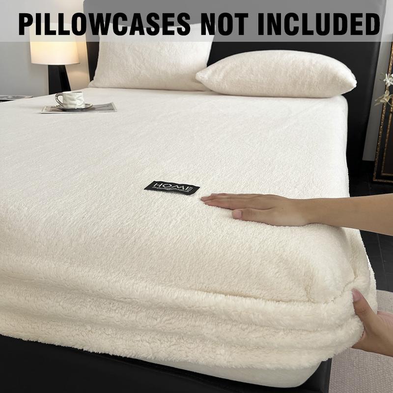 Coral Fleece Bed Cover Fitted Bed Sheets Soft Elastic Adjustable Bedspread Mattress Cover Protector Winter Keep Warm 1Pc
