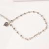 Stylish, Retro Silver Hollowed-out Five-petaled Plum Blossom Feet, Peach Heart Anklet
