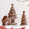 3D Stereo Gingerbread Christmas Tree Resin Craft Gingerbread Design Home Tabletop Shelf Christmas Scene Ornament Decor Gift
