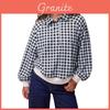 Maglione a collo alto a quadri in misto cotone da donna a maniche lunghe, stile casual autunnale