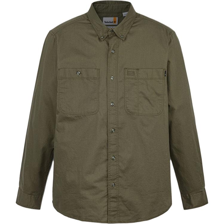 

Timberland Comfortable Soft Skin-Friendly Versatile Long Sleeve Shirt Men shirts Army-Green A69RQ-A58 M
