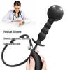 Extra Long Silicone Beaded Inflatable Anal Plug Toy