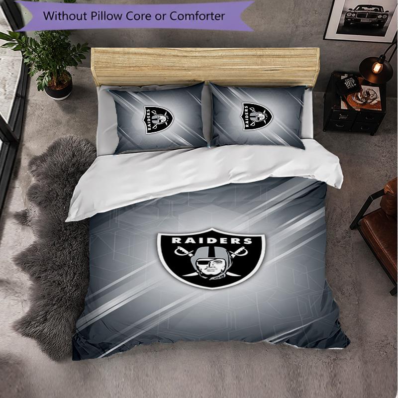 Set Biancheria da Letto 3 Pezzi in Microfibra con Motivo Las Vegas Raiders Decorazione Copripiumino per Camera da Letto Uso Domestico