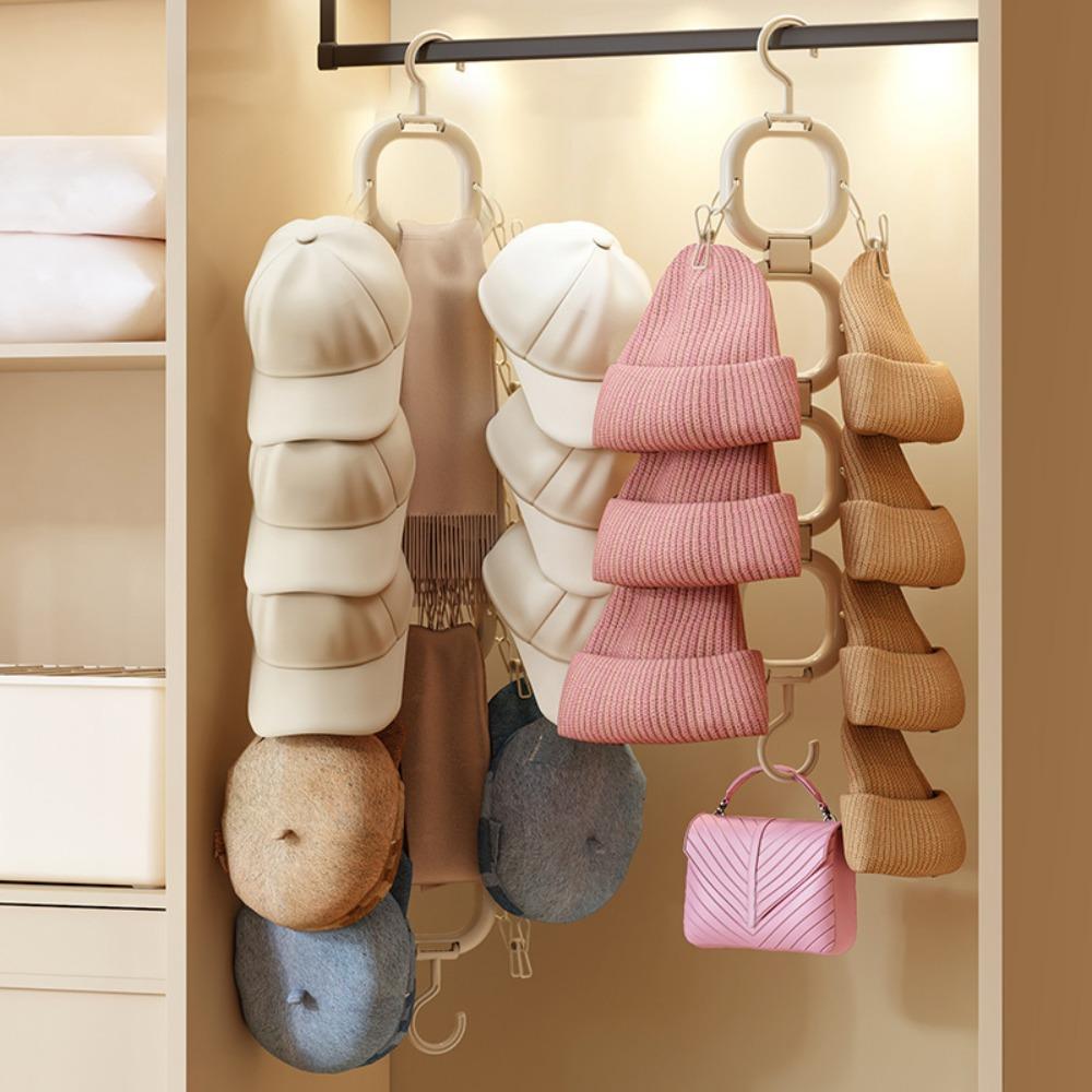 

PP Hat Storage Rack No Install Cap Rack Hook New Hat Holder Hat 2-ring