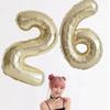 40inch Light Gold Foil Number Balloons for 1st Kids 30th Adult Birthday Party Decoration Supplies Large 0-9 Helium Digit Globos