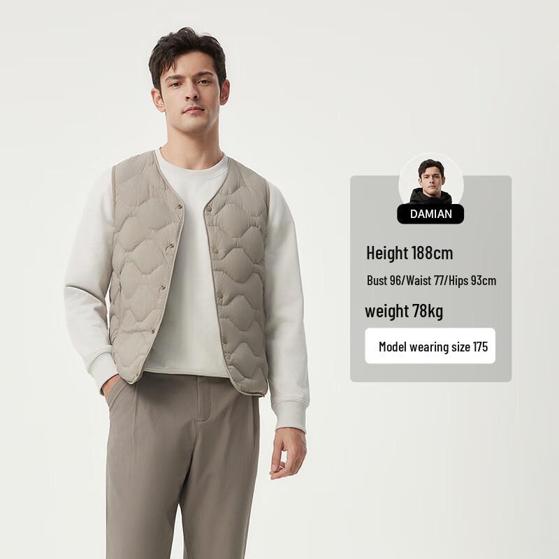 Tangboer Men's Lightweight V-Neck Down Vest