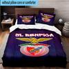 Set Biancheria da Letto Stampato 3 Pezzi Club di Calcio Benfica Chiusura Copripiumino Include 1 Copripiumino & 2 Federe Set Biancheria da Letto Decorazioni per la Casa Regali