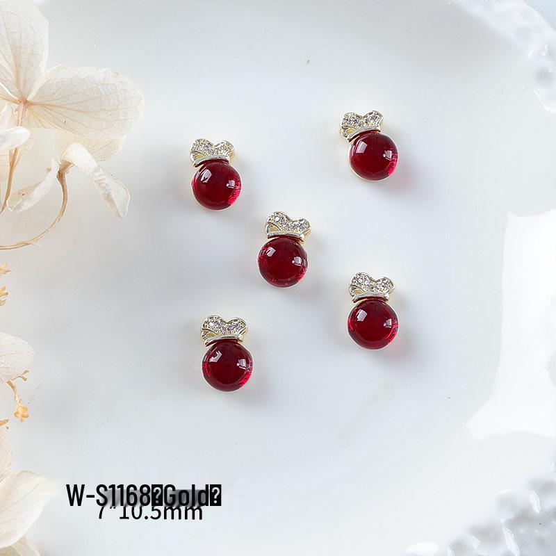 Nový rok nail art: Luxusní přívěsek Fortune Bag ze zirkonu a zlatem vykládané nositelné doplňky na nehty s kamínky