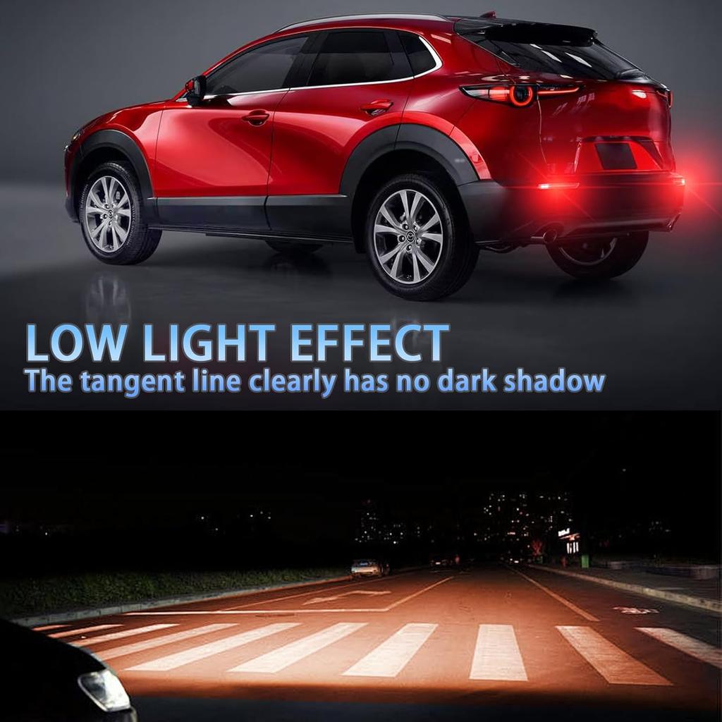 Smoked LED Rear Bumper Reflectors Fog Brake Tail Light Sequential Turn Signal Lamps Accessories Compatible with Mazda CX30 CX-30 2020 2021 2022 2023