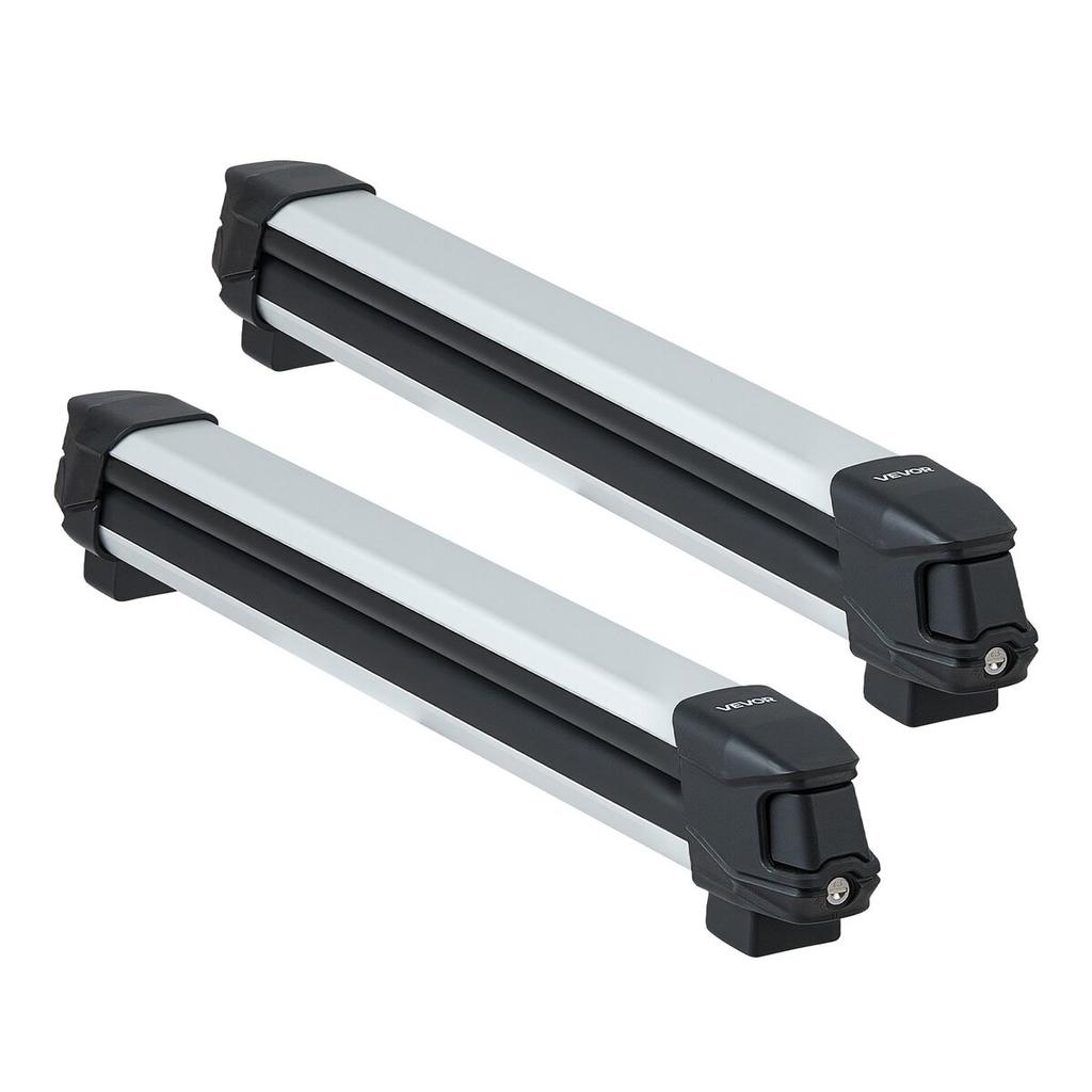 Ski & Snowboard Roof Rack, Carry up to 6 Pairs of Skis or 4 Snowboards, 2 PCS Aluminum Universal Car Roof Rack with Lock & Rubber Padding, Carrier for