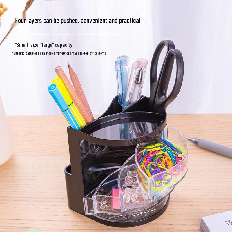 Deli 4-Tier Desktop Pen Holder & Storage Organizer
