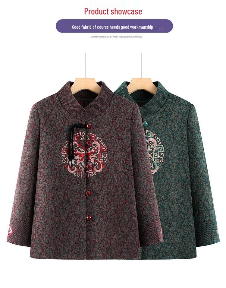 Podzimní vlněný kabát pro ženy středního a staršího věku