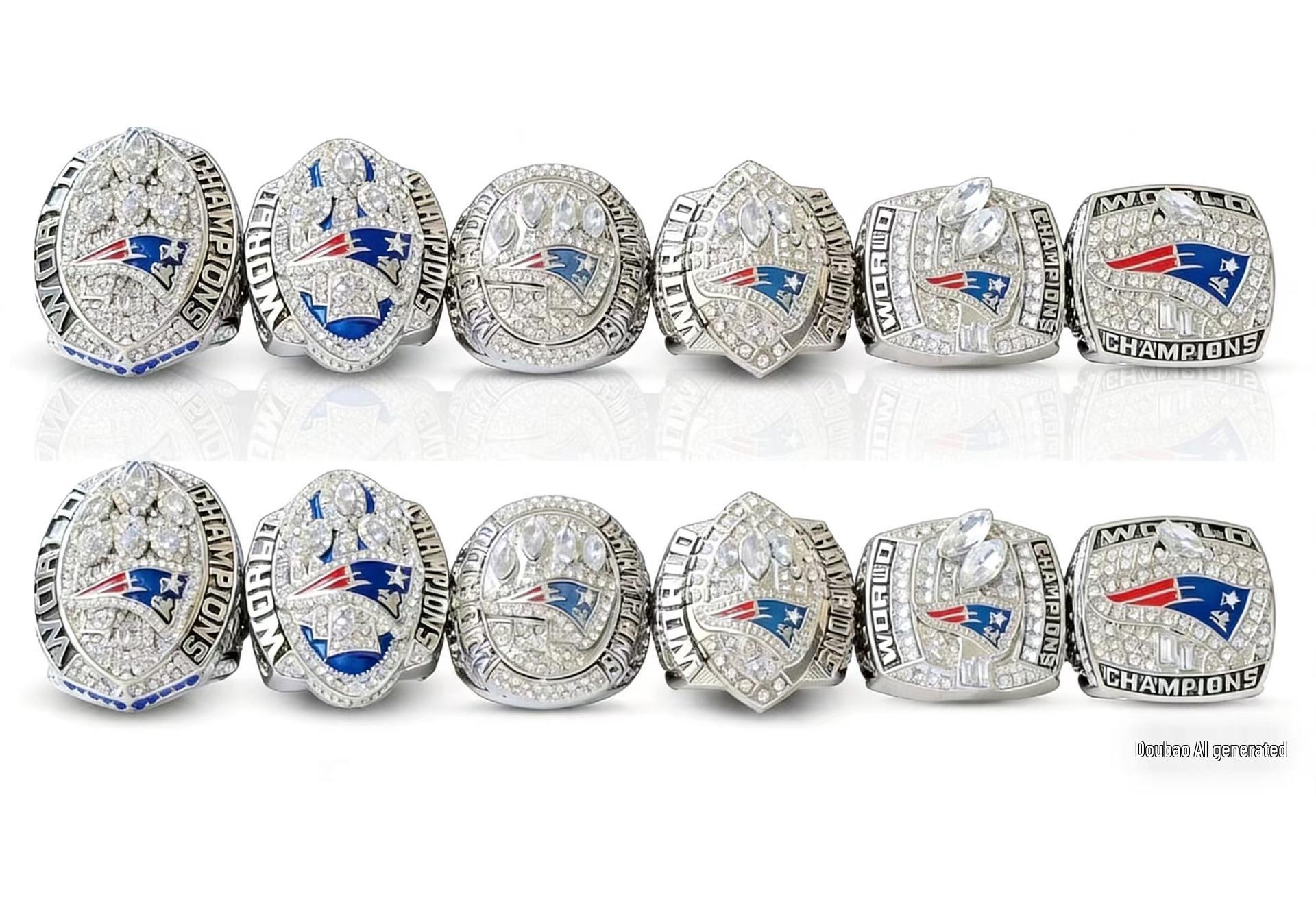 New England Patriots Championship Ring Set (2001, 2003, 2004, 2014, 2016, 2018)