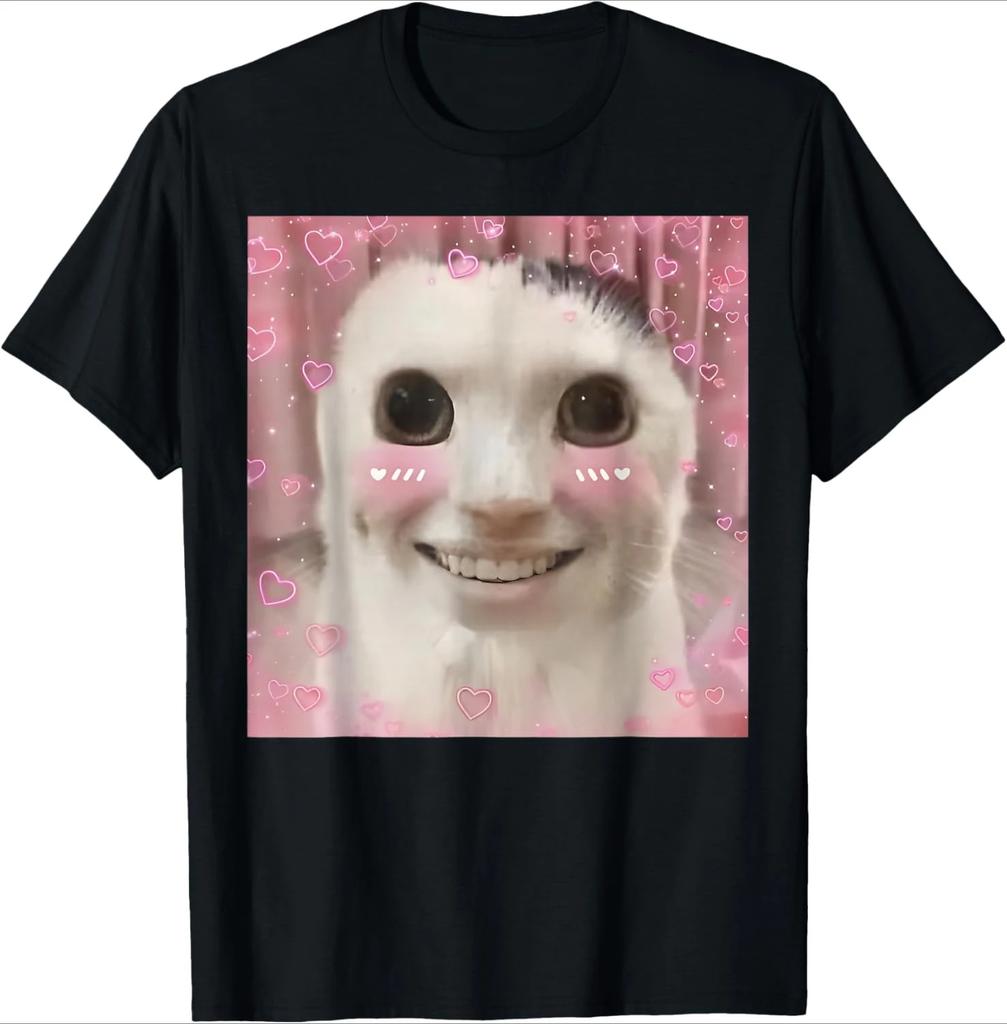 Sad Cat Print TShirt for Women Summer Humorous Fashion Casual Loose Harajuku Tops Crew Neck Short Sleeve Tshirts Unisex