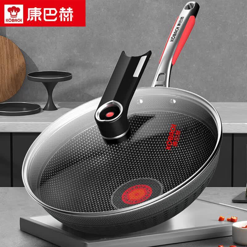 KOBACH 316L Wok with Red Dot Temperature Sensor, 32cm
