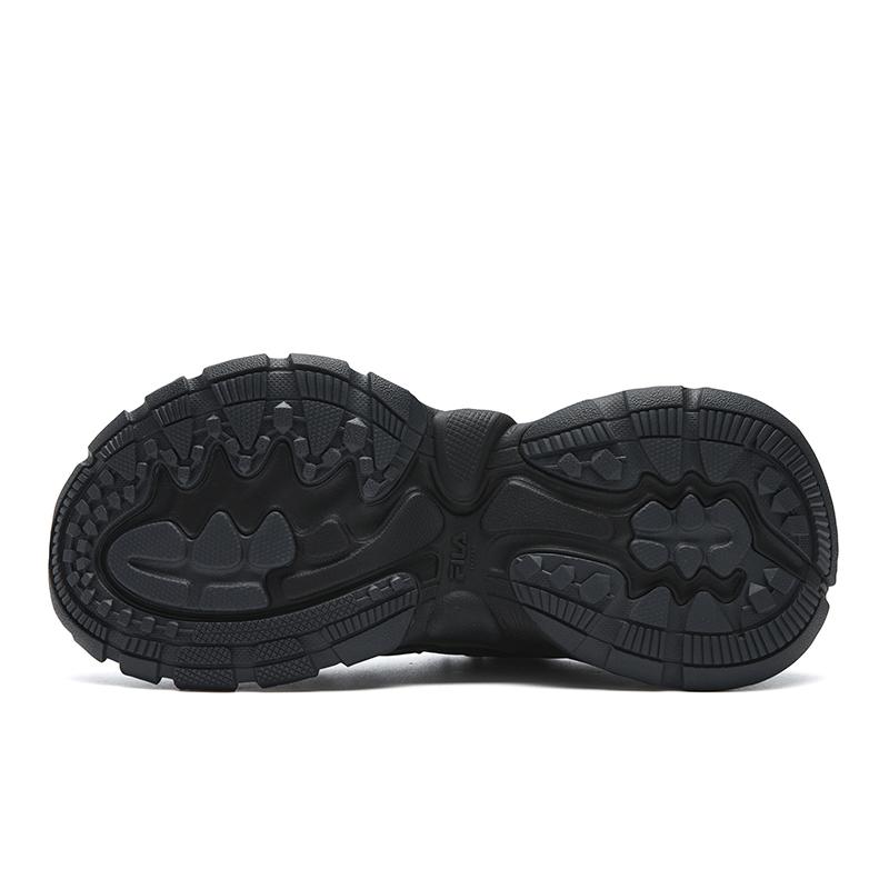 FILA TRUFFLE Cushioning Abrasion Resistant Lightweight Low top Chunky Sneakers Women's Black/Black Sand Gray F12W621111FBB