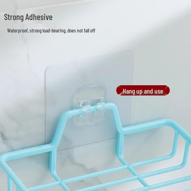 Wall-Mounted Adhesive Soap Dish - Punch-Free, Draining Holder for Bathroom