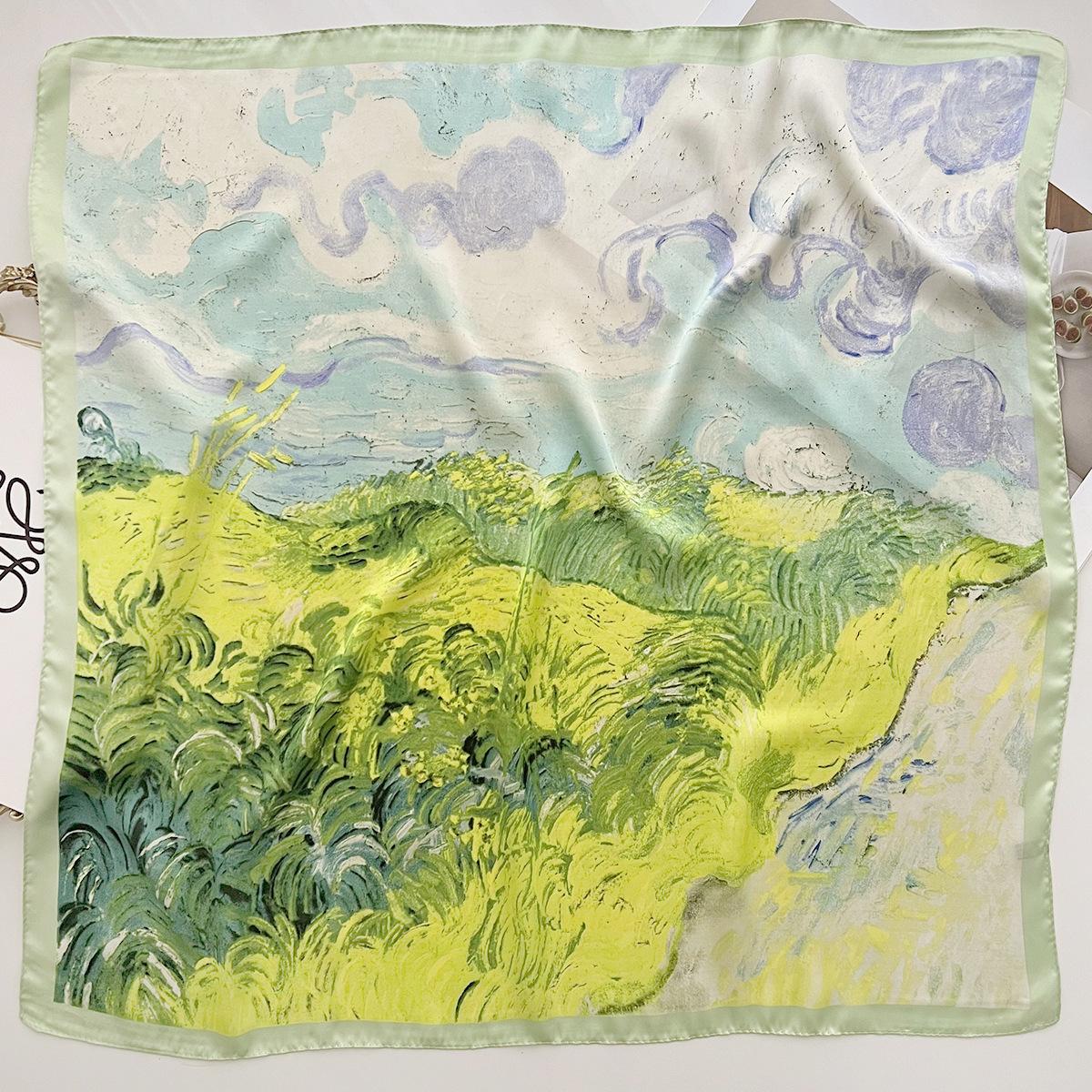 

Новый минималистский маленький квадратный шарф женский шарф профессиональный маленький шарф осенне-зимний теплый шарф шаль темперамент повязка на голову 70*70cm зелёный