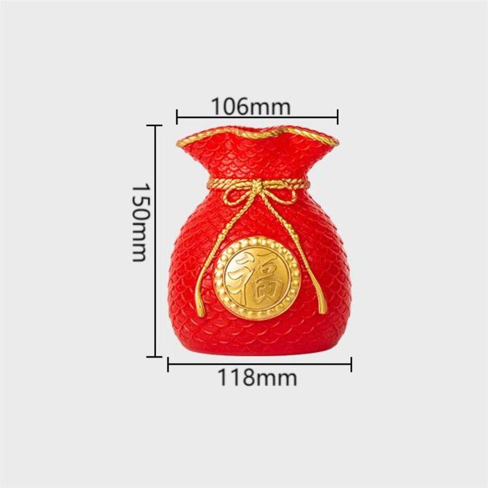 Blessed Bag Flowerpot Vase Chinese New Year Spring Festival Fortune Making Flower Arrangement Vase Plastic Festival Decoration