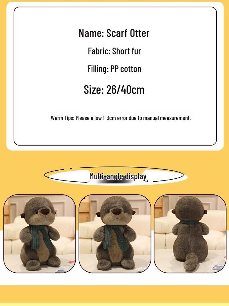 Cute Otter Plush Toy - Super Soft Hugging Pillow Doll for Girls