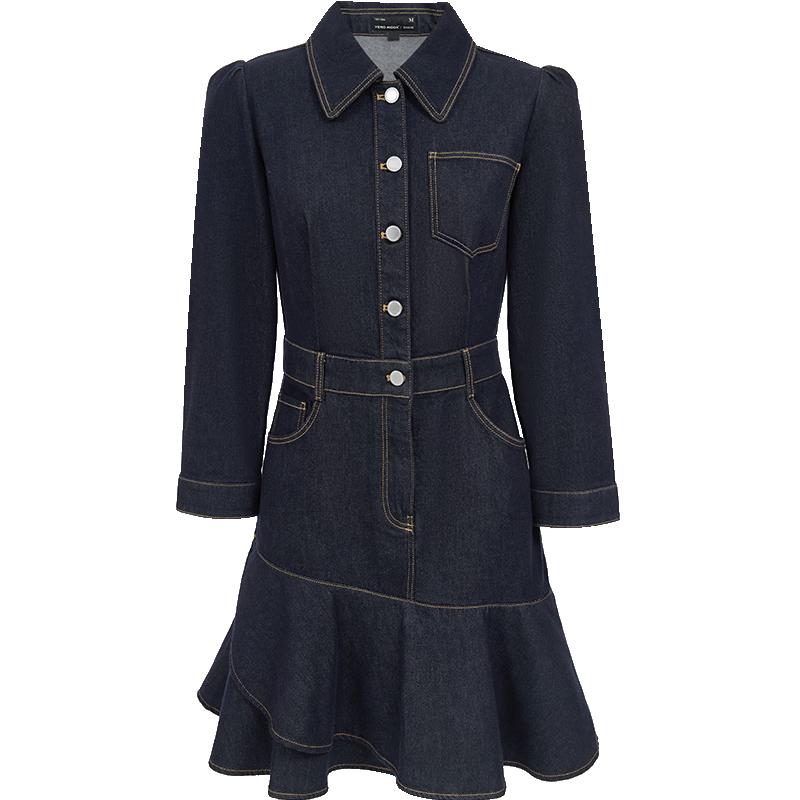 

VEROMODA Women s Autumn Contrast Stitch Denim Dress M