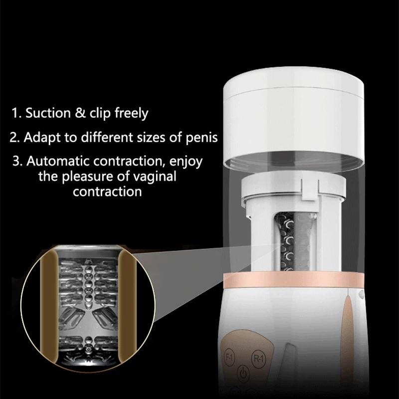 New Automatic Telescopic Air Bag Masturbator Cup Male Masturbation Sucking Sex Machine Pussy Vagina Anal Erotic Sex Toys For Men