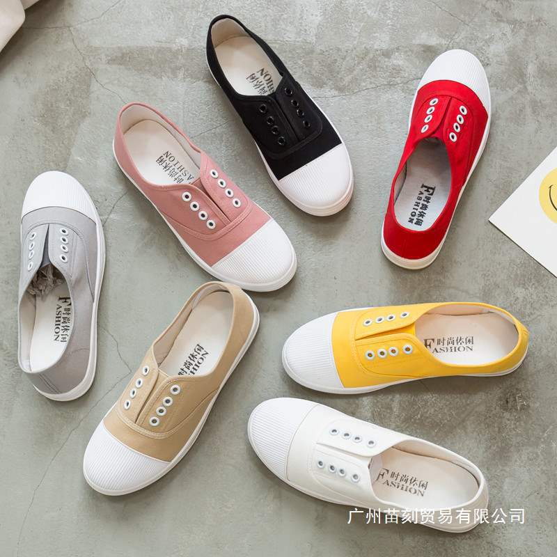 Canvas shoes spring lightweight soft-soled driving one-pedal cloth shoes