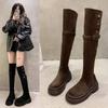 Two Wear Folded Thick-soled Boots for Children, New Thick-heeled Knee Knight Boots In Autumn and Winter 2025, Spring and Autumn