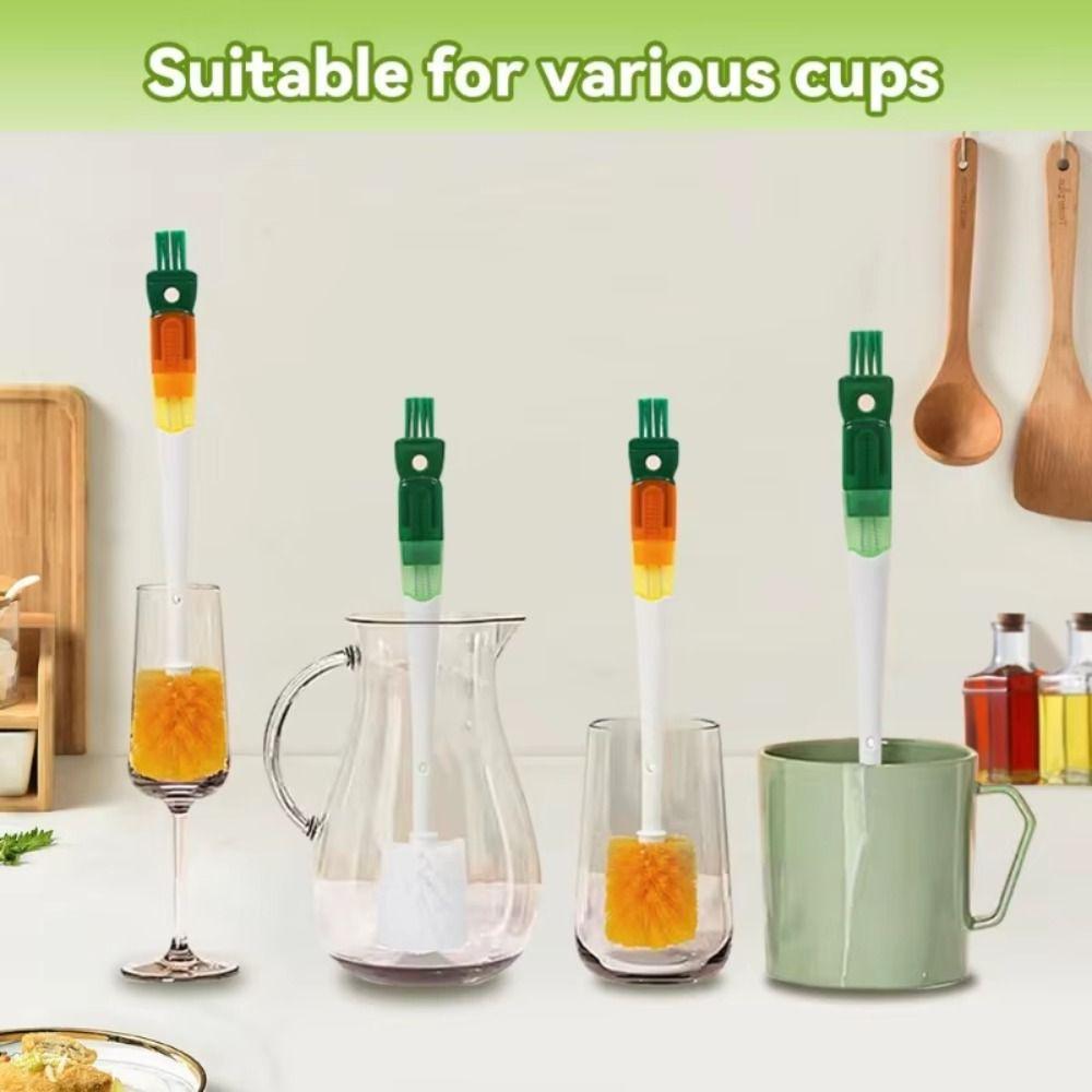 Multi-purpose 5 in 1 Cup Washing Combo Multi-functional Cup Brush  Baby Bottle Cleaning