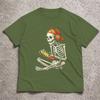 Halloween Skelett Gamer T-Shirt Videospiel Jungen Unisex T-Shirts T-Shirt Klassische Coole T-Shirts Oberteile Runde Kurzarm T-Shirts Oberteile