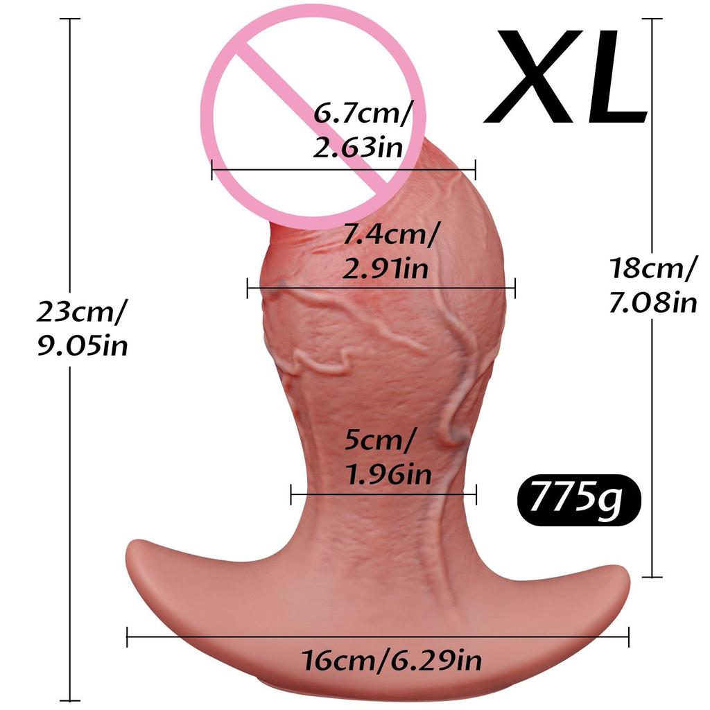 Extra Large Soft Flesh Realistic Veins Wearable Anal Plug Masturbator for Men and Women