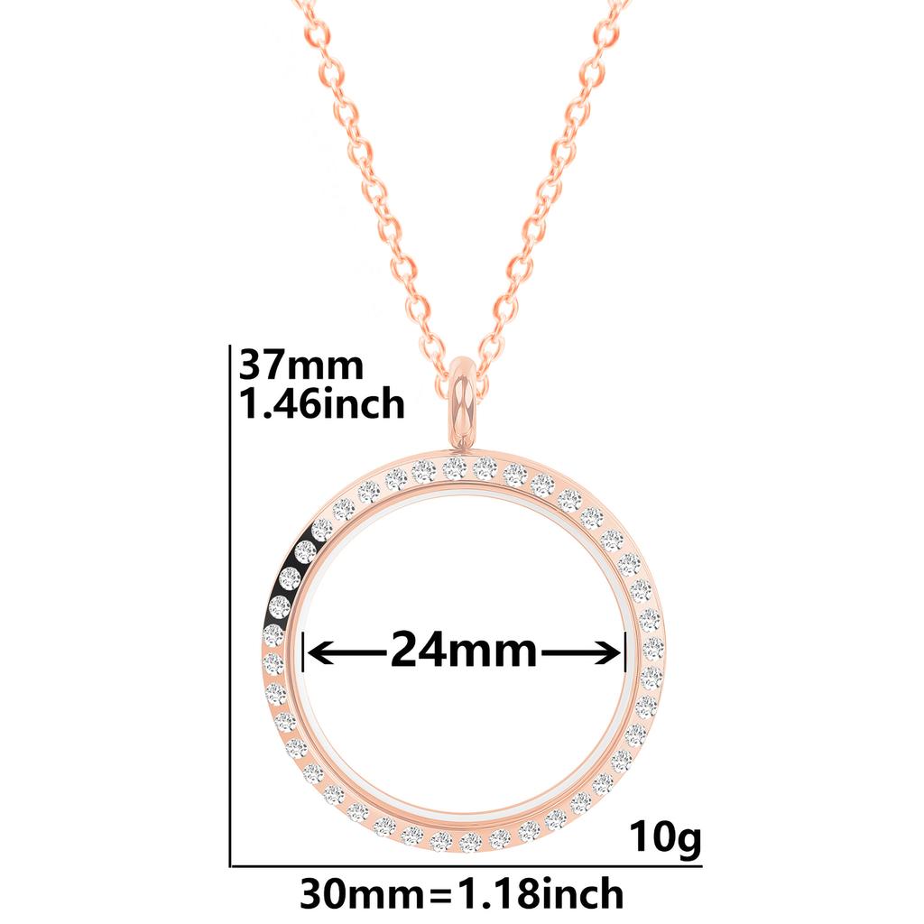 Never Fade Round Stainless Steel Locket Pendant Necklaces For Women Men Accessories Living Lockets Necklace Memory Jewelry Gift