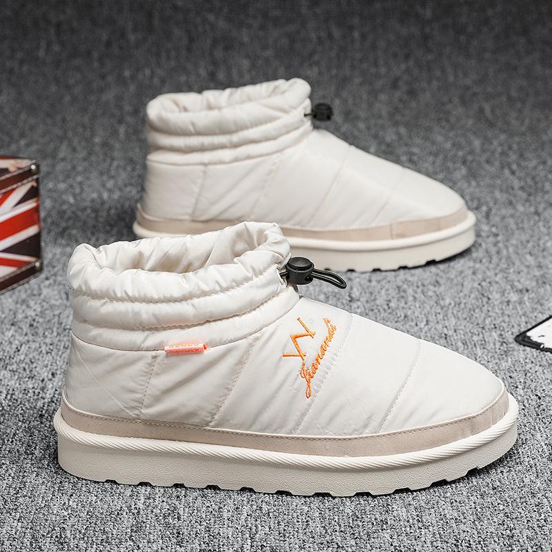 

Зимние теплые плюшевые хлопковые туфли мужские водонепроницаемые нескользящие ботильоны на мягкой подошве для отдыха на свежем воздухе меховые зимние сапоги 39 бежевый