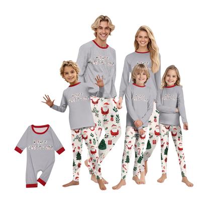 Eltern-Kind-Outfit - Weihnachtsdruck Rundhals Eltern-Kind Langarm Lange Hose Hausanzug
