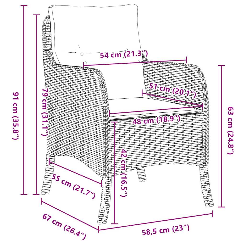 Garden Dining Set with Cushions 7 pcs Grey Poly Rattan