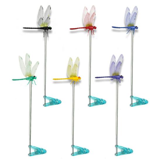 Dragonfly Clips for Outdoor Realistic 3D Simulation Dragonfly Hat Clip with Bionic Wing Design for Horseback Riding Gardening Camping Visual Deterrent 6pcs