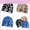Hat Acrylic Knit With Paw Print Design For Casual Winter Wear And Sports Outdoor