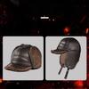 High Quality  Winter Leather Hat Men Fur  Warm Thick Earflaps Bomber Hats Men's Baseball Cap Russian Hat