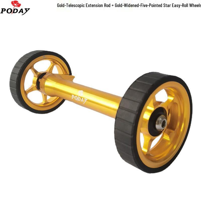 Brompton 3sixty Folding Bike Aluminum Alloy Easy-Roll Wheels & Telescopic Extension Rod