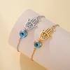 Dawapara Hamsa Evil Eye Bracelet Hand of Fatima Protection Talisman Good Luck Charm Stainless Steel Jewelry