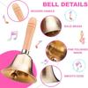 Festive Attention Christmas Hand Bell Wooden Handle Kindergarten Kids Christmas Jingle Ring Xmas Decorations Christmas Bells 8cm