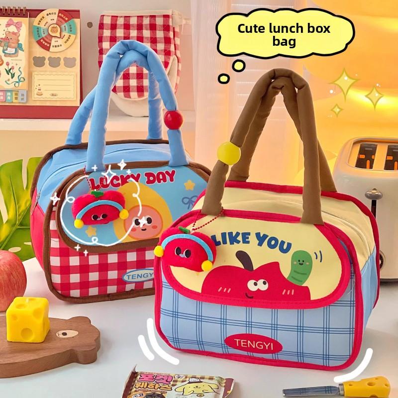 Cute Lunch Box Bag For Woman Office Kids School Portable Insulating Thermal Lunch Box Bag Large Bento Pouch Food Storage Bag